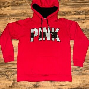 Red PINK Victoria's Secret Sherpa Hoodie